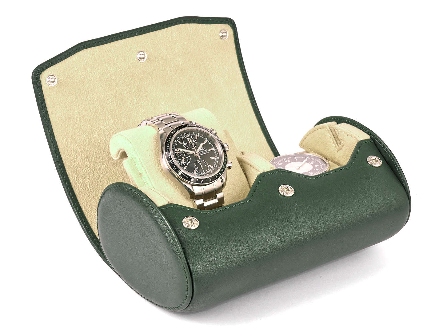2_Watch_Travel_Watch_Roll_Green_Leather_open_1_Carapaz