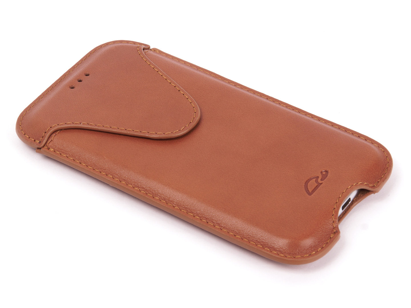 iPhone X / Xs / 11 Pro sleeve case - protecive leather pouch - tan - front - Carapaz