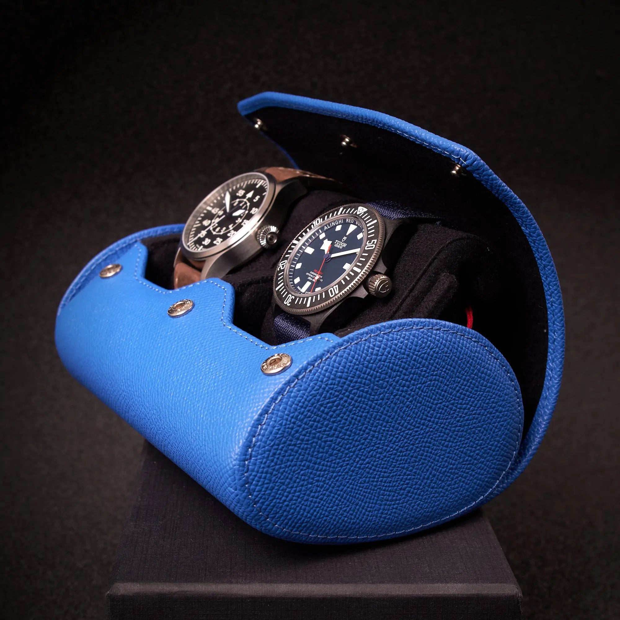 2-watch-box-in-blue-Epsom-leather-by-Carapaz