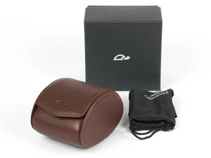 Travel and Storage Leather Watch Box for 1 Watch - BROWN / TOBACCO