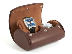 2-Watch-box-brown-leather-open-left-side-with-watches-Carapaz