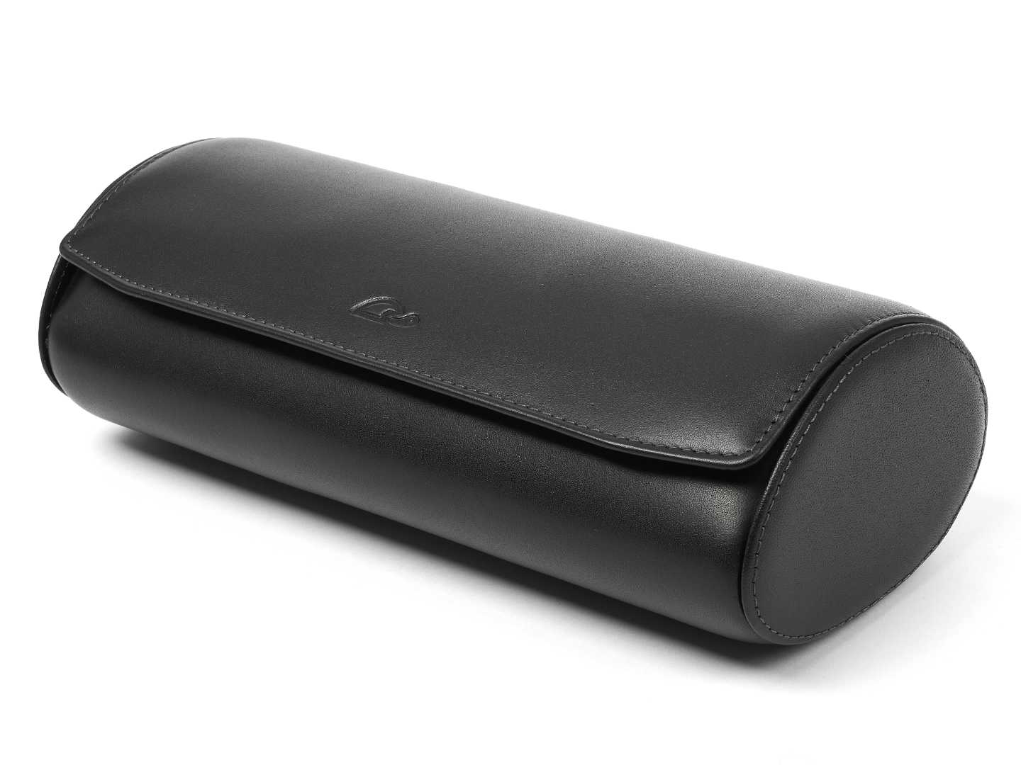 3-Watch-roll-black-leather-open-left-side-with-watches-Carapaz