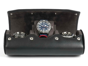 3-Watch-roll-black-leather-open-front-with-watches-Carapaz