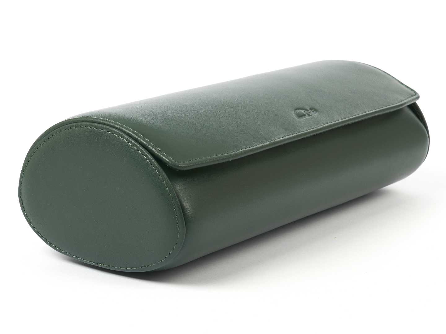 3-Watch-roll-green-leather-closed-left-side-Carapaz