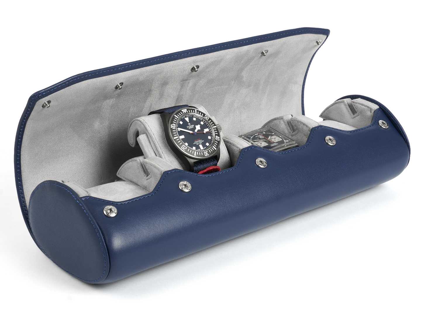 4-Watch-roll-blue-leather-open-left-side-with-watches-Carapaz