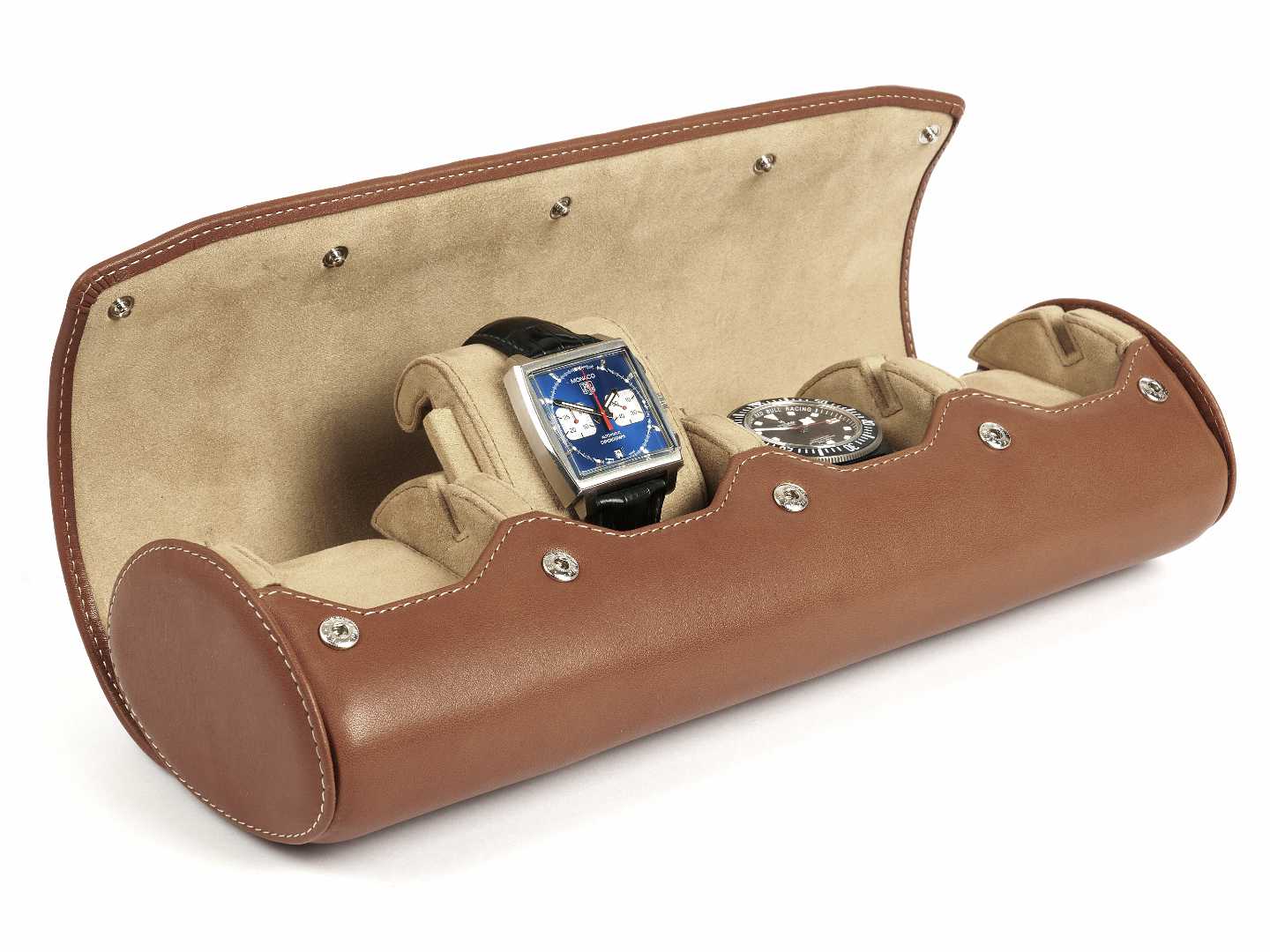 4-Watch-roll-tan-leather-open-left-side-with-watches-Carapaz