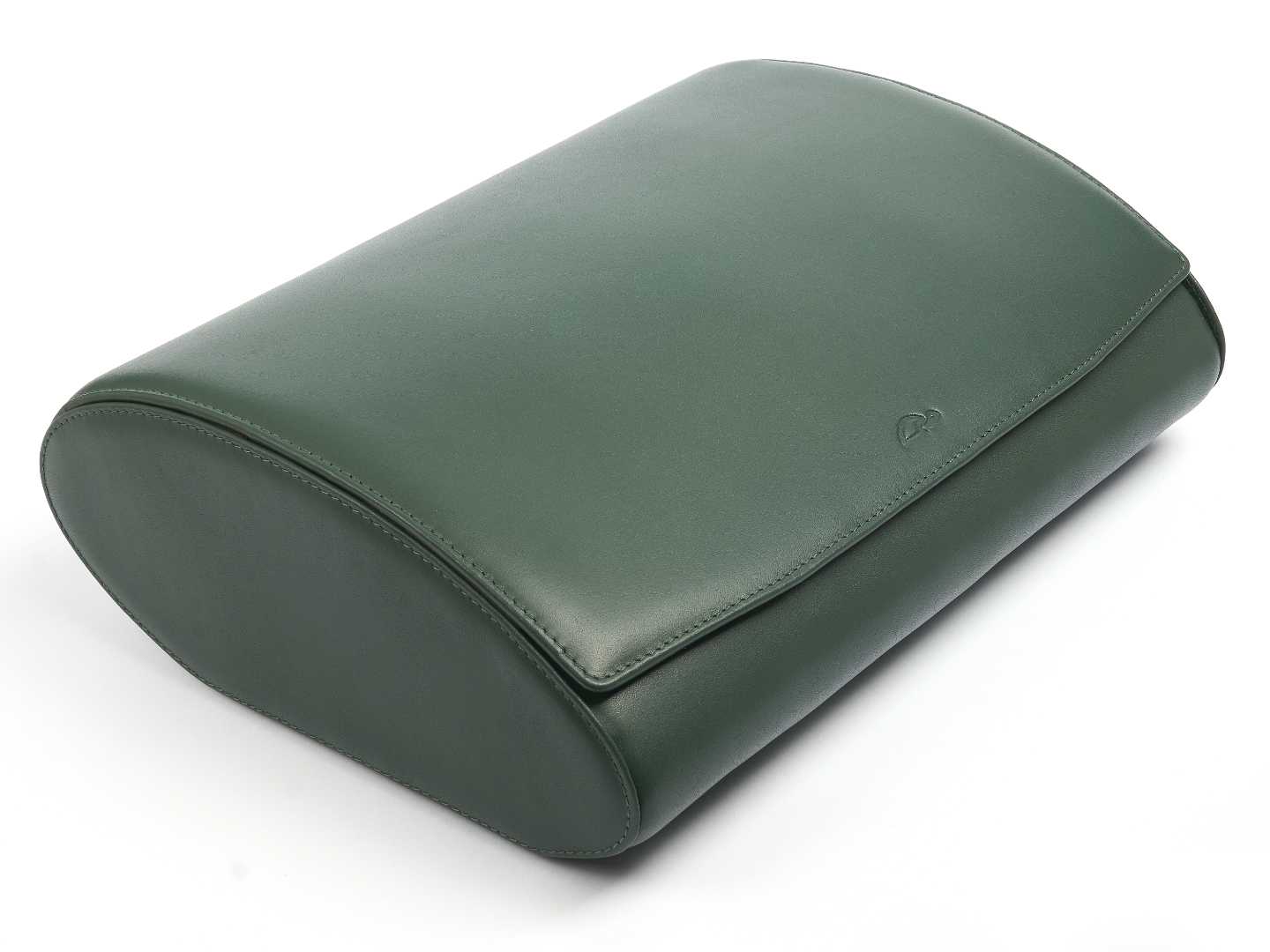 8-Watch-storage-box-green-leather-closed-top-left-side-Carapaz