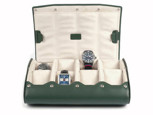 8-Watch-storage-box-green-leather-open-front-with-watches-Carapaz