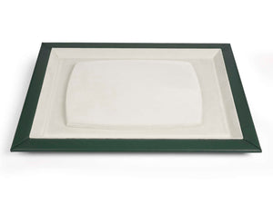 Rectangular green leather watch tray with ivory interior by Carapaz