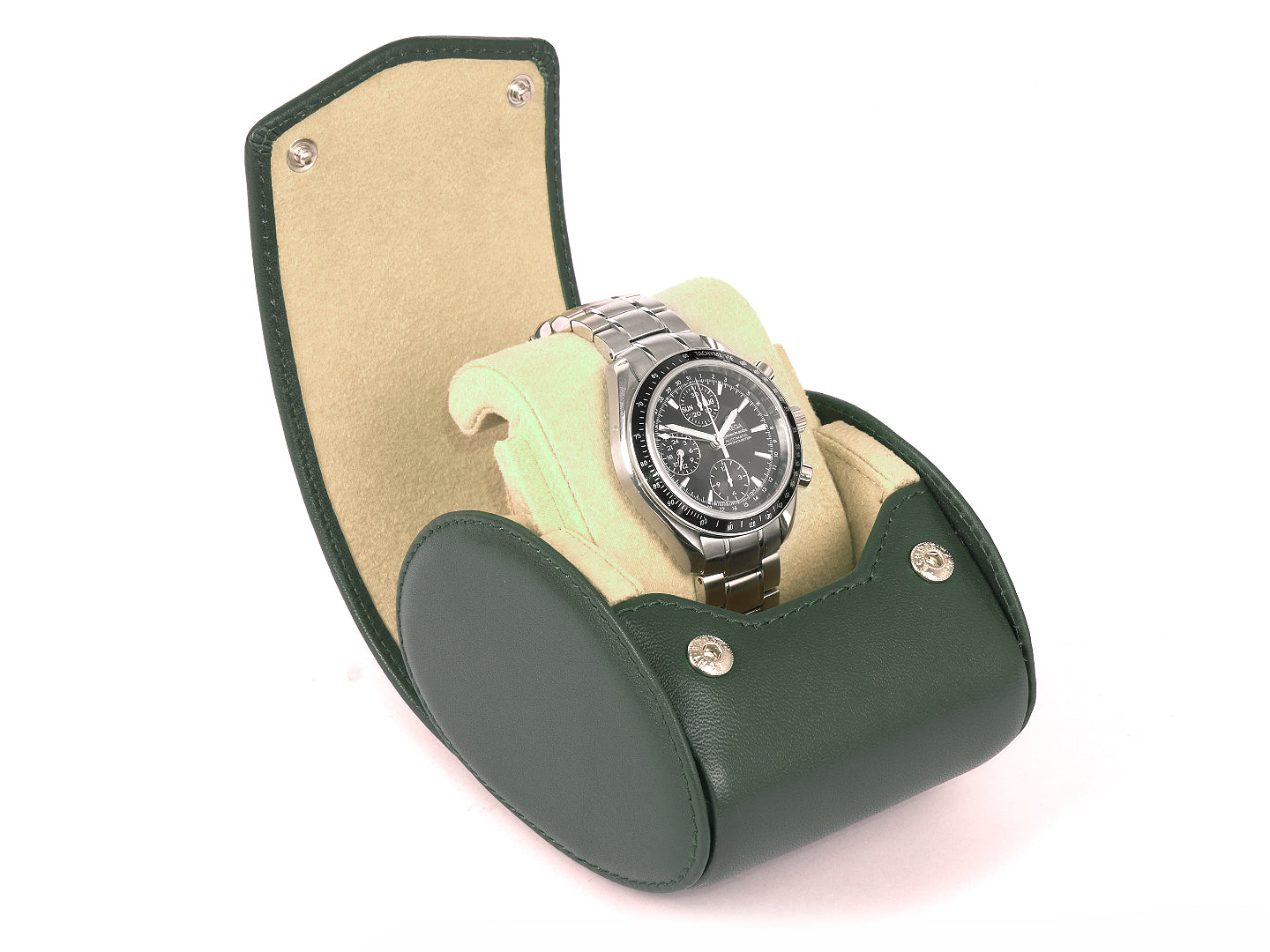1_Watch_Travel_Watch_Roll_Green_Leather_open_3_Carapaz
