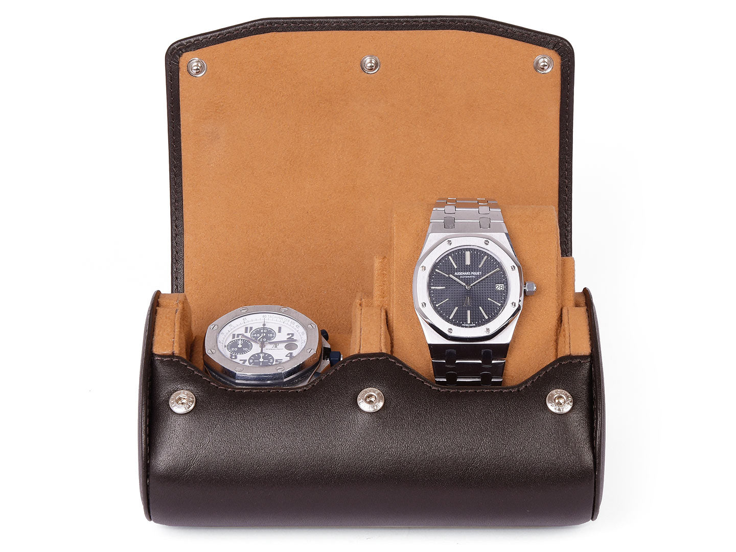Watch Travel Case for Men - 2 Watch Roll Case Organizer Display - Watch  Case - Watch Organizer - Espresso Brown