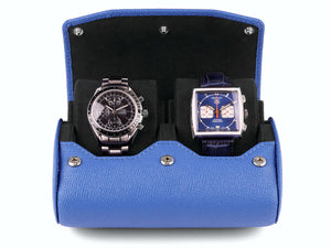 2_Watch_Box_Blue_Epsom_Leather_open_front_Carapaz