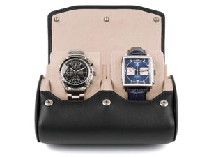 2_Watch_Box_Matte_Black_Leather_open_front_Carapaz