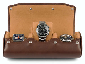 3_Watch_Box_Brown_Leather_open_front_Carapaz