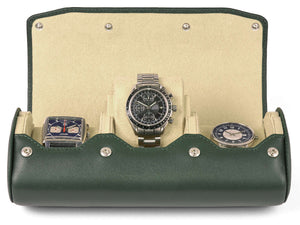 3_Watch_Box_Green_Leather_open_front_Carapaz