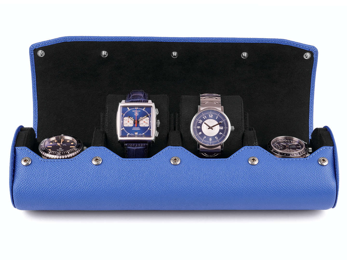 4_Watch_Box_Blue_Epsom_Leather_open_front_Carapaz