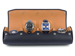 4_Watch_Carrying_Case_Navy_Blue_Leather_Carapaz