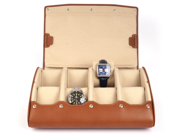 Travel & Storage Watch Box - Swiss Design - Black Epsom Leather