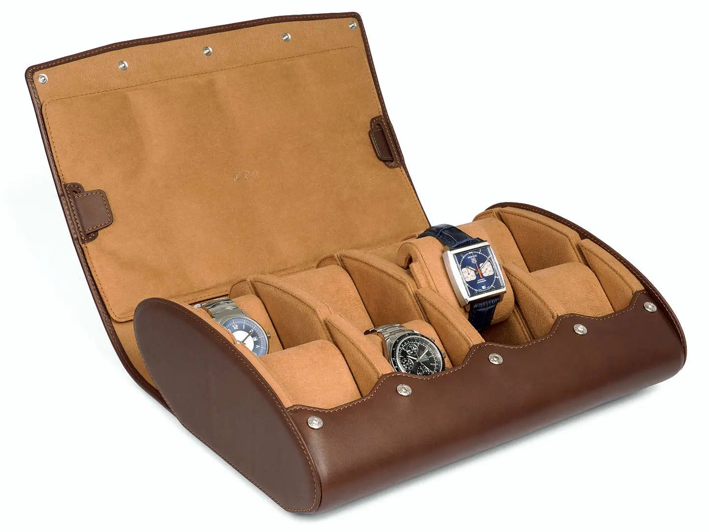8_Watch_Box_Dark_Brown_Leather_open_side_Carapaz