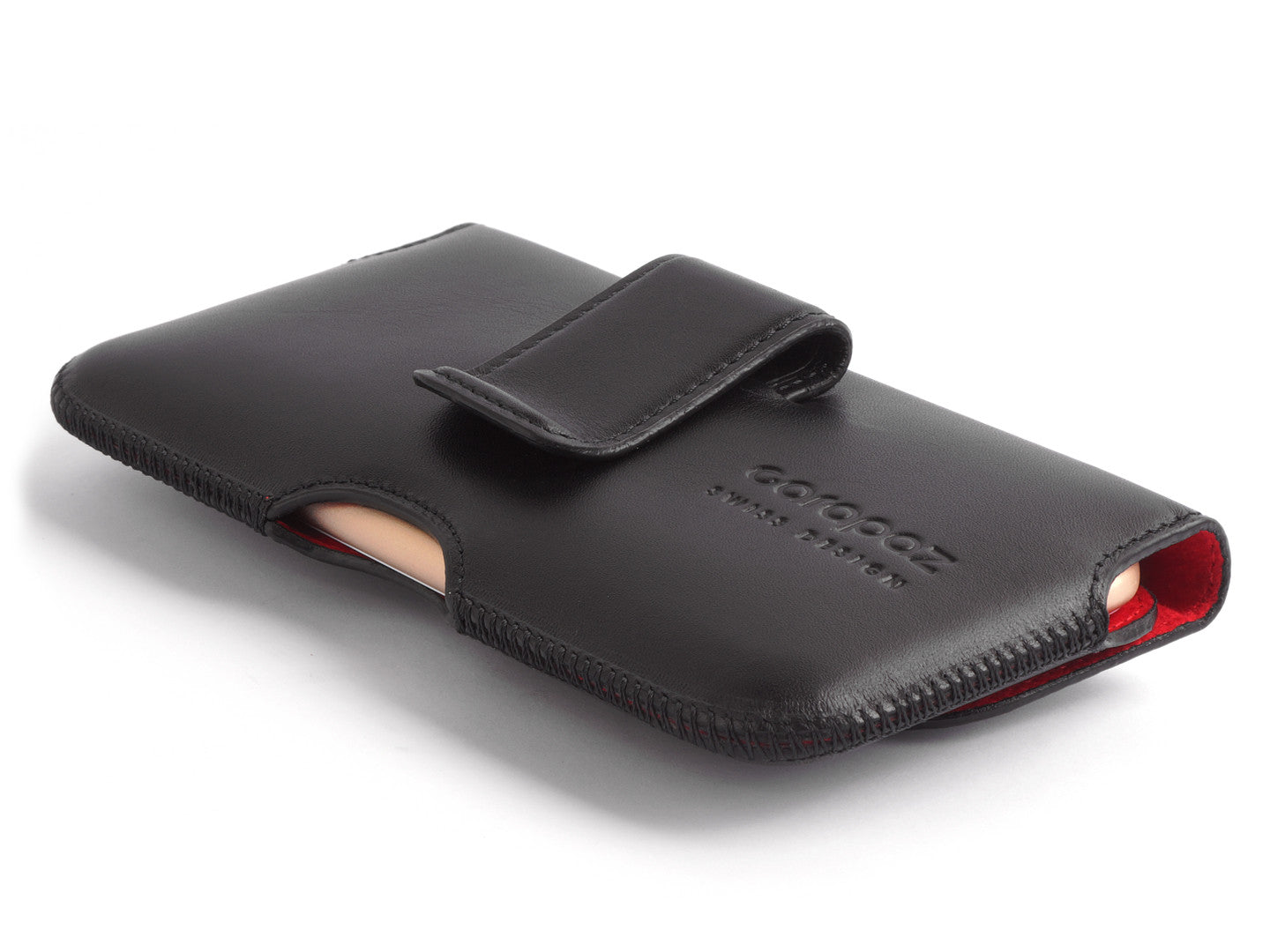 iPhone 6 pochette ceinture étui cuir noir - Pochette - MONTE CARLO - Carapaz