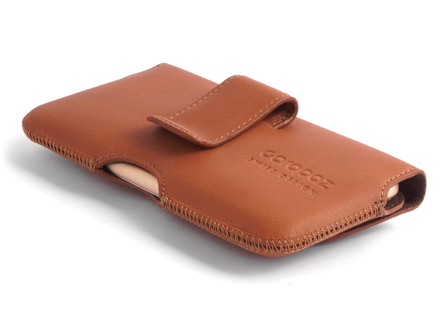 iPhone 6 Leather Belt Case tan natural - MONTE CARLO - Carapaz