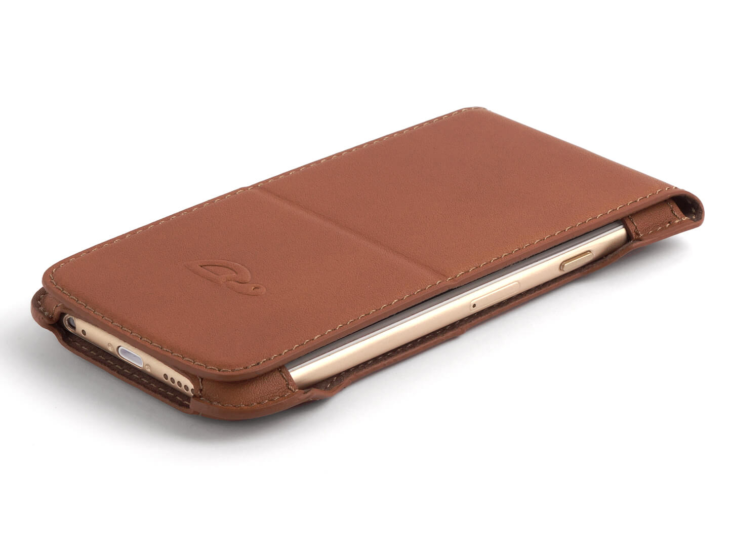 Leather Case iPhone 6 / 6 Plus - Stand Function - Card Slot - tan - Carapaz