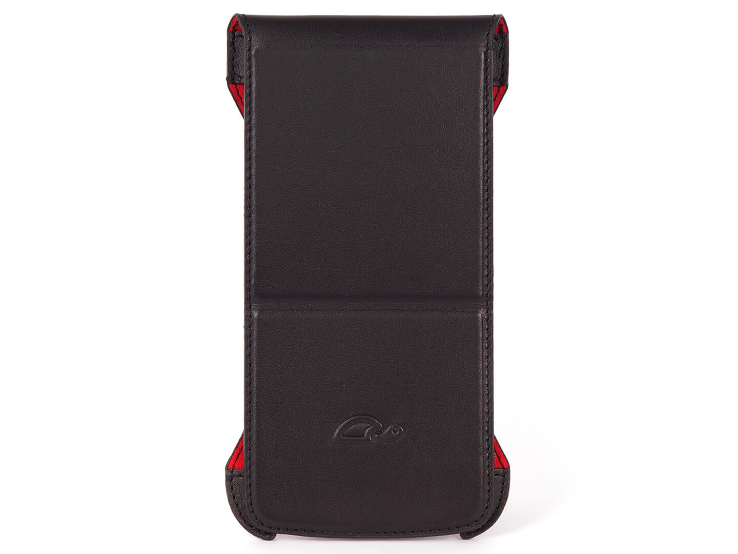 iPhone 6 Plus black leather case - flip case - cards - stand - front - Carapaz