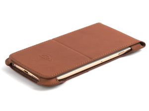 iPhone 6 Plus Flip Case - Vegtan Leather - Stand Function - Card Slot - perspective - tan - Carapaz