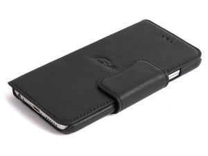 iPhone 6 black leather wallet case - Carapaz