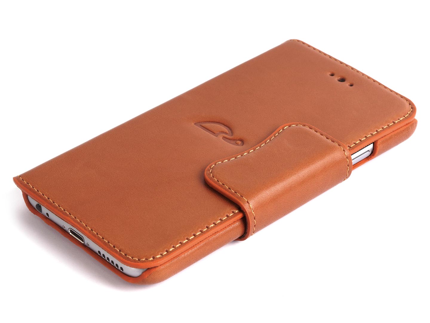 Wallet case iPhone 6 natural leather - tan - Carapaz