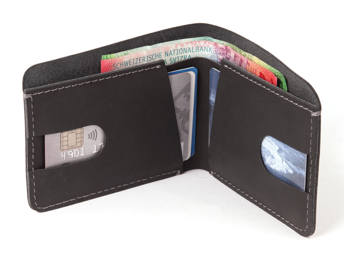 Slim Credit Card Case No. 204 | Black Leather