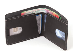 Mens VT Leather Minimalist Credit Card Holder Wallet Slim Front Pocket Black