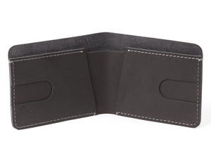 SLIM WALLET - SMALL LEATHER WALLET - THIN - BLACK - CARAPAZ