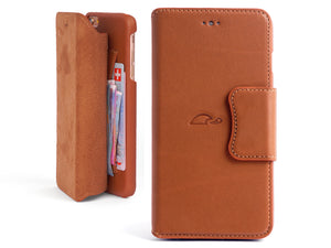 iPhone 6 Plus wallet case natural leather - tan - Carapaz