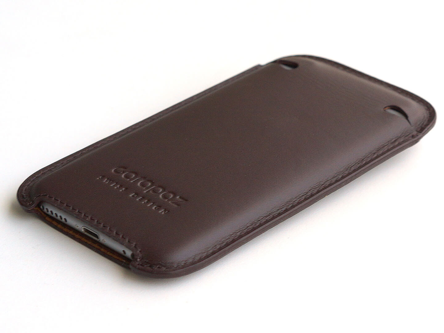 Slim Design Leather Pouch iPhone 6 / 7 / 8 Plus - brown - Carapaz