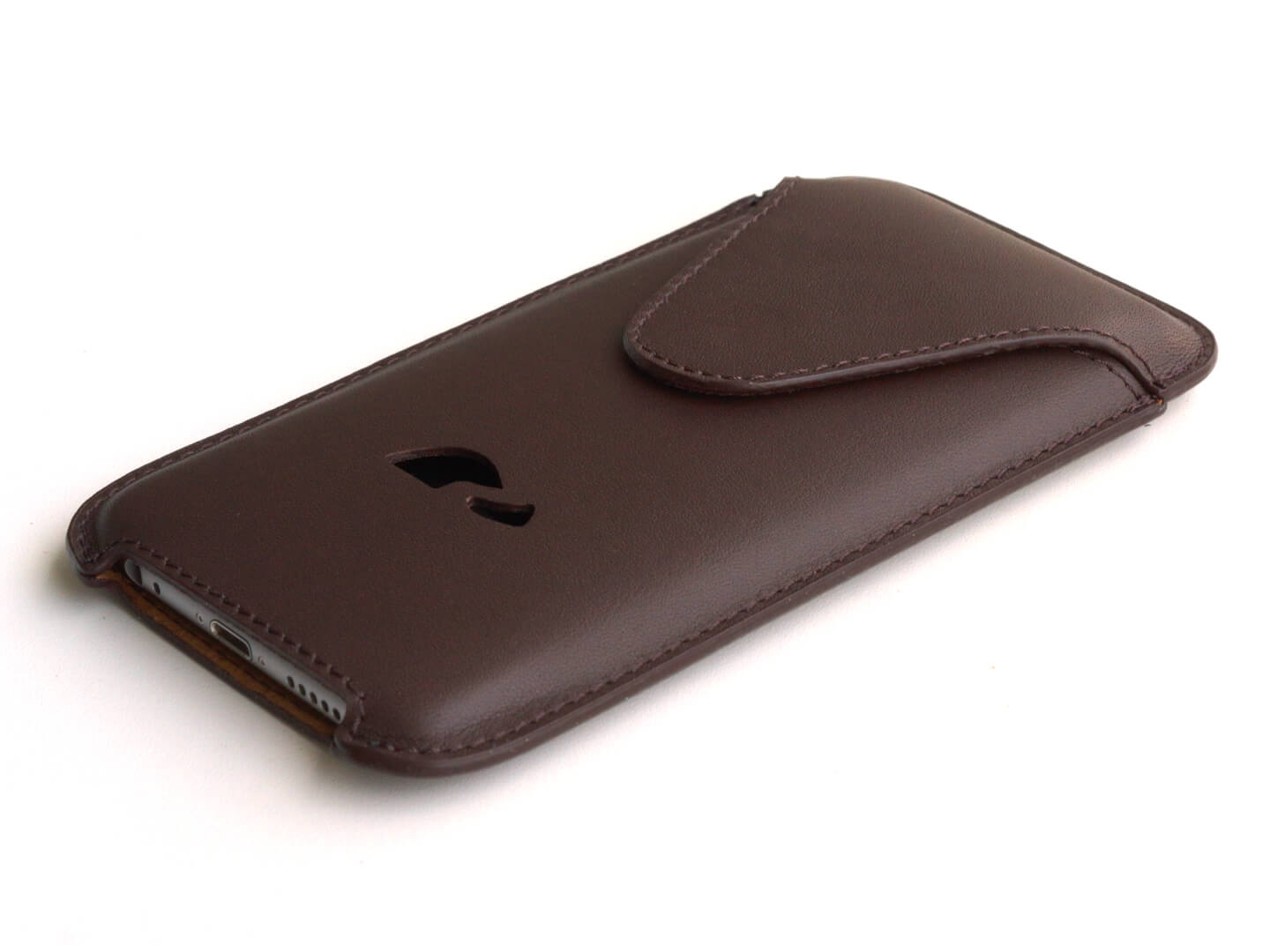 Leather Sleeve iPhone 6 / 7 / 8 Plus Slim case - brown - Carapaz