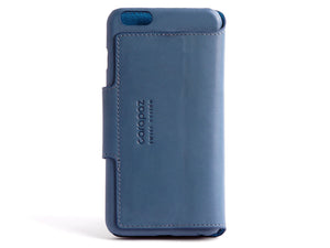 iPhone 6 Plus Wallet case - blue leather - Carapaz