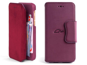 Wallet case iPhone 6 - leather - purple - cards - cash - Carpaz