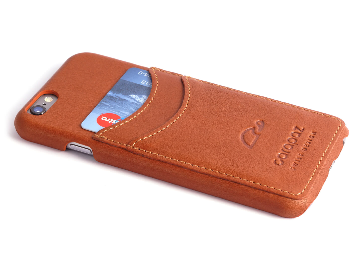 Leather case iPhone 6 with 2 cards slots - protection glass included - Carapaz