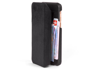 iPhone 6 wallet case black leather - cards - cash - Carapaz