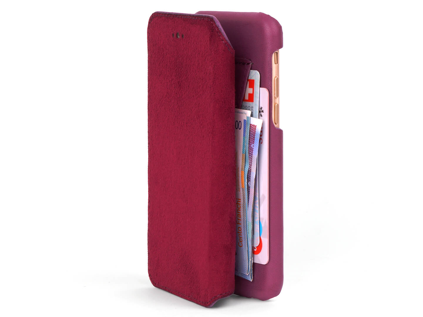 iPhone 6 wallet case purple leather - Carapaz