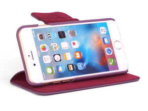 iPhone 6 / 6 Plus Leather Wallet Case with Card Pocket - PURPLE