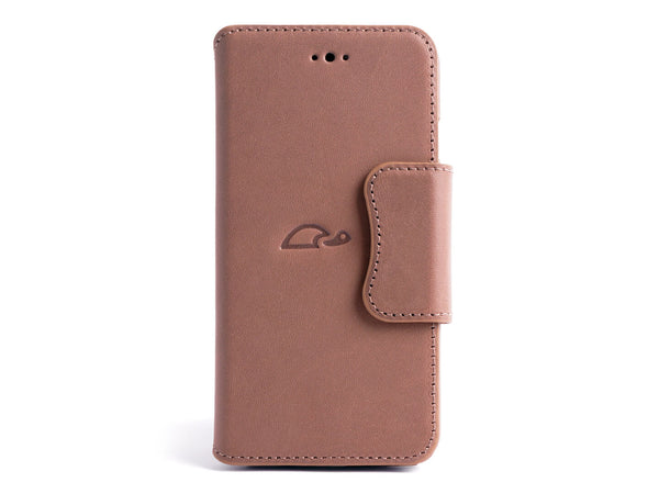 Leather Flip Case iPhone 6 / 6 Plus - Stand Function - Card Slot - tan -  Carapaz