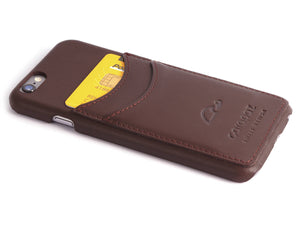 iPhone 6 slim leather case - brown - credit cards - wallet - Carapaz
