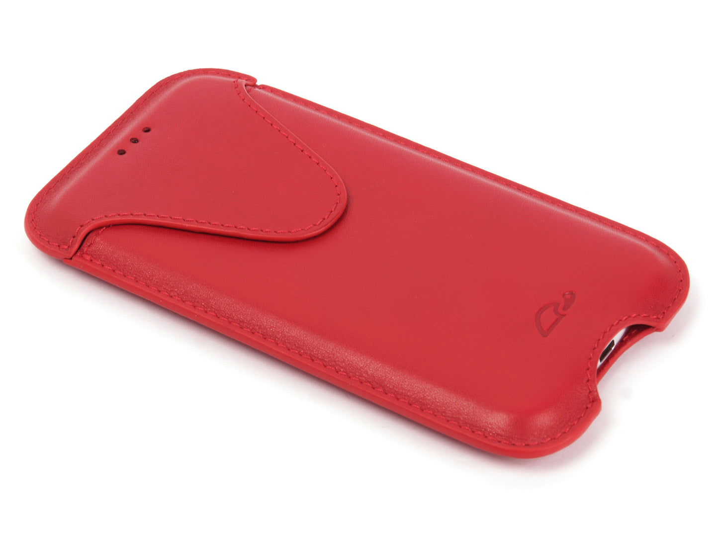 Leather pouch iPhone X / Xs / 11 Pro - Red Leather Cover - Sleeve Case - front - Carapaz