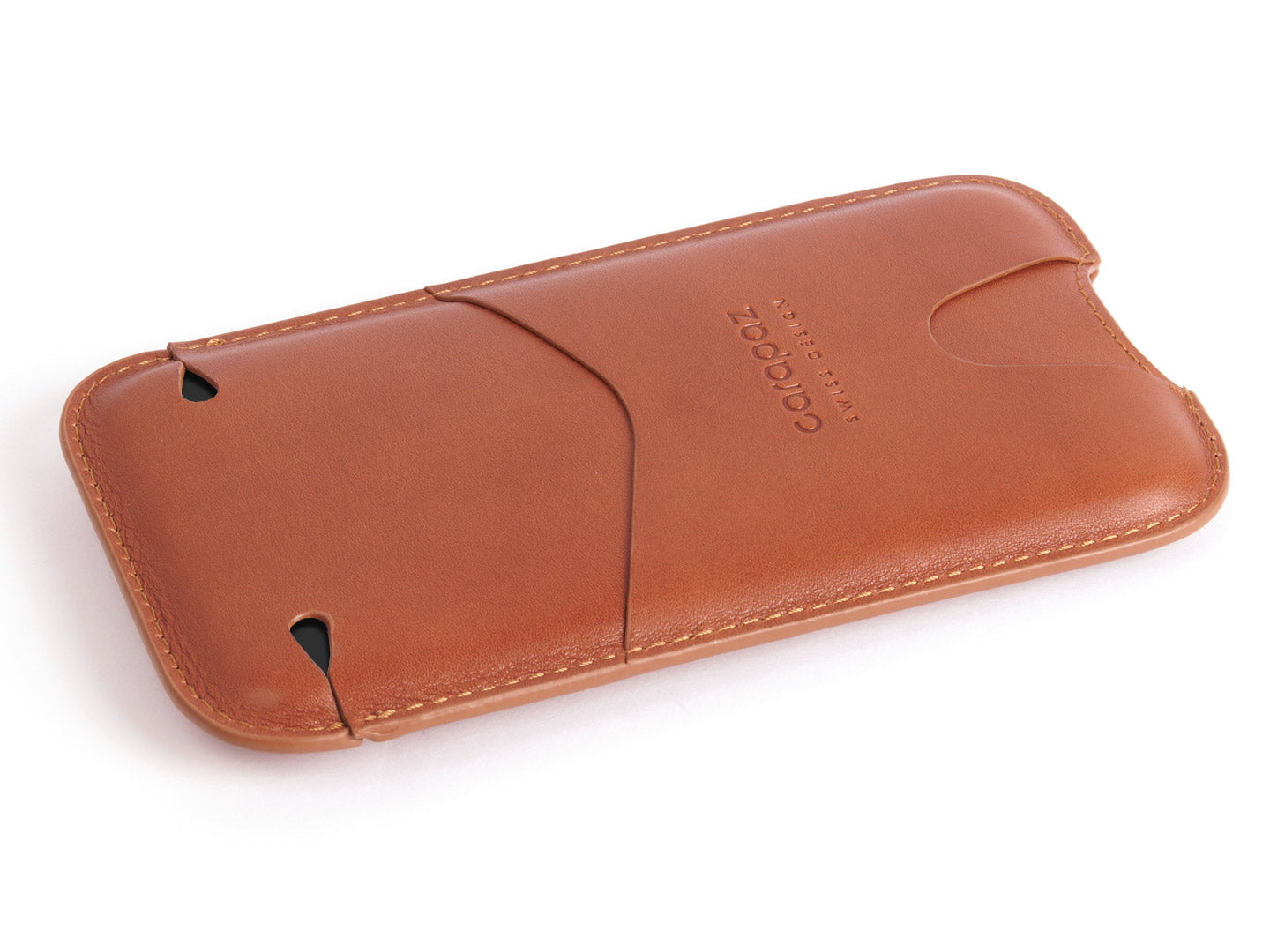 iPhone X / Xs / 11 Pro sleeve case - protecive leather pouch - tan - back - Carapaz