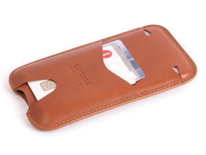 iPhone X / Xs / 11 Pro sleeve case - protecive leather pouch - tan - wallet - Carapaz